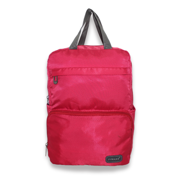 Multi-Pocket Daypack with Broad Straps & Dual Handles (Red Color)