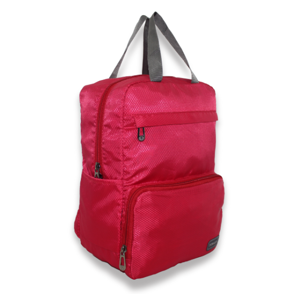 Multi-Pocket Daypack with Broad Straps & Dual Handles (Red Color) - Image 2