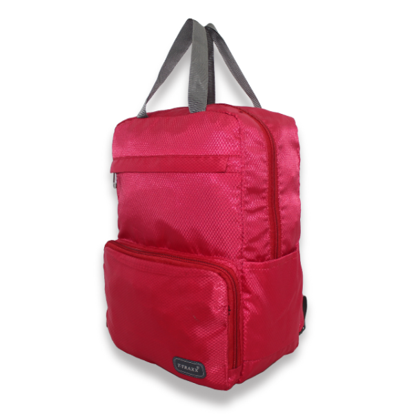 Multi-Pocket Daypack with Broad Straps & Dual Handles (Red Color) - Image 3