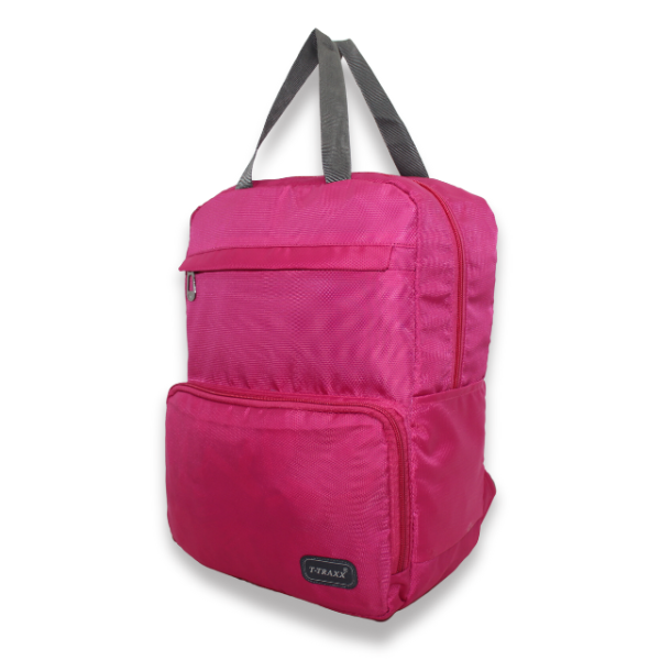 Multi-Pocket Daypack with Broad Straps & Dual Handles ( Pink Color) - Image 3