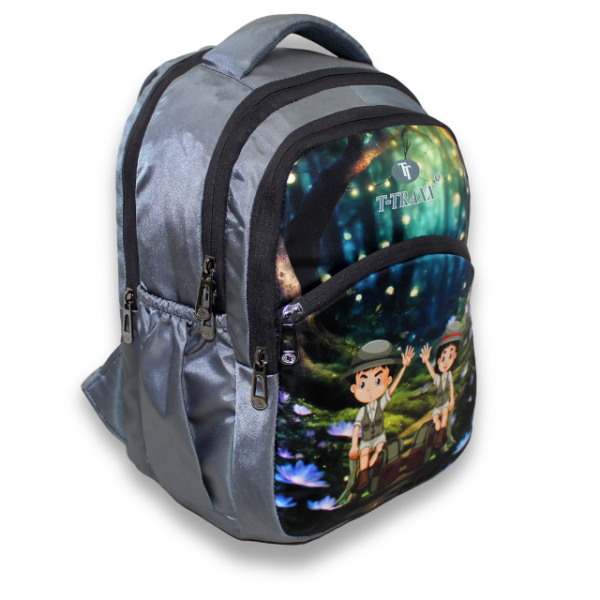 School Backpack for Kids with Padded Straps (Grey Color) - Image 3