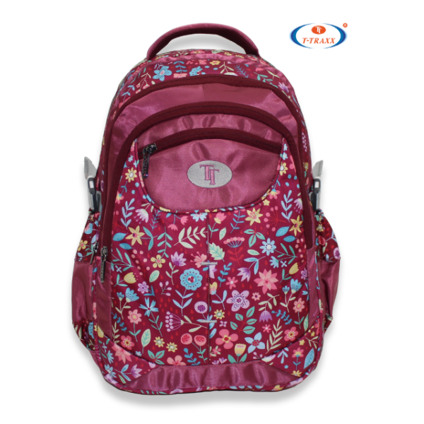 Multi-Pocket Comfort Backpack with Autumn Bloom Print