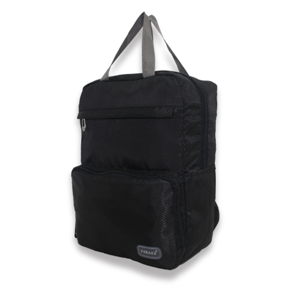 Multi-Pocket Daypack with Broad Straps & Dual Handles ( Black Color) - Image 3