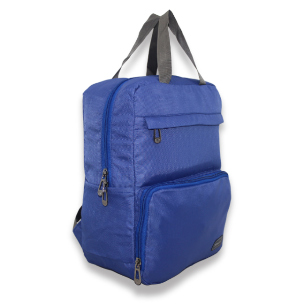 Multi-Pocket Daypack with Broad Straps & Dual Handles (Dark Slate Blue Color) - Image 2