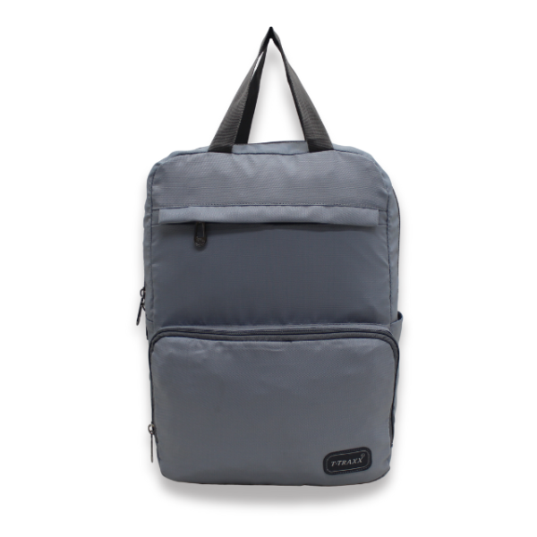 Multi-Pocket Daypack with Broad Straps & Dual Handles (Slate Gray Color)