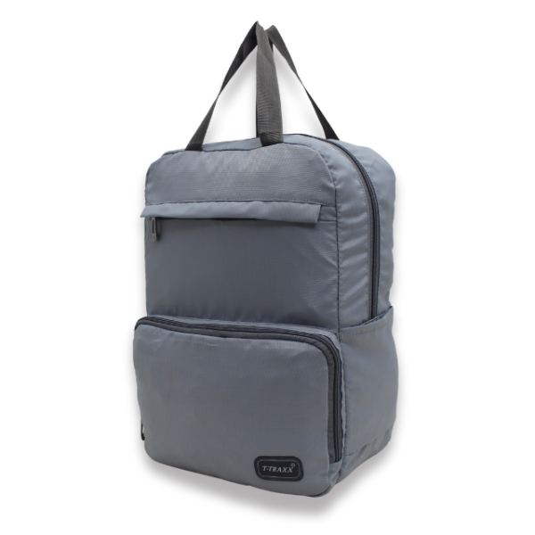 Multi-Pocket Daypack with Broad Straps & Dual Handles (Slate Gray Color) - Image 3