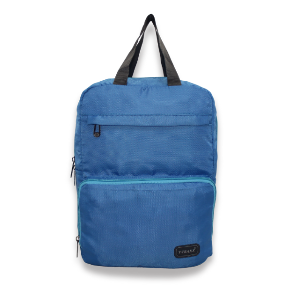 Multi-Pocket Daypack with Broad Straps & Dual Handles (Steel Blue Color)