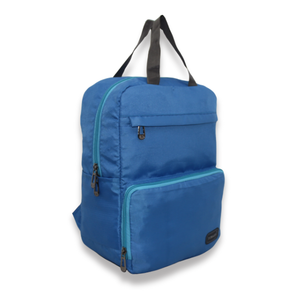 Multi-Pocket Daypack with Broad Straps & Dual Handles (Steel Blue Color) - Image 2