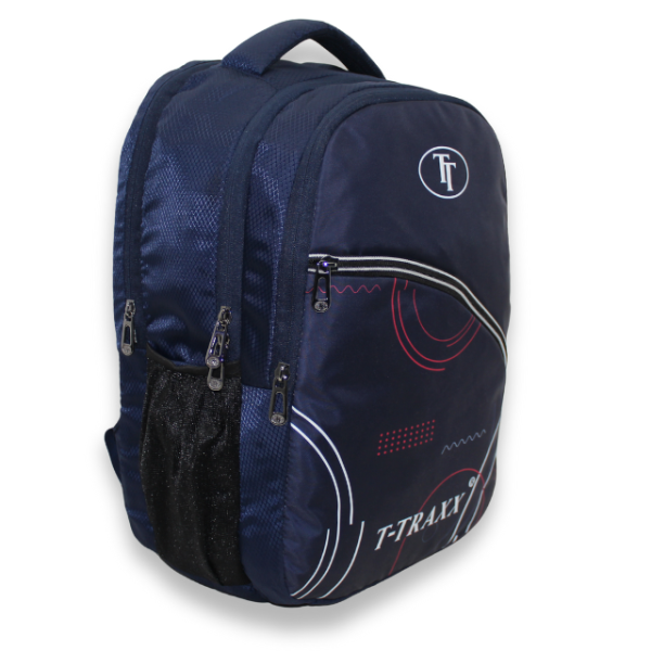 Tech-Savvy Backpack (Blue Color Backpack with Geometric Pattern) - Image 2